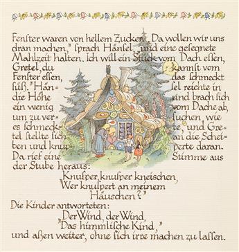 (MANUSCRIPT BOOK / GRIMMS FAIRY TALES.) Hudemann, Hildegard. Hänsel und Gretel: Ein Märchen von Gebrüder Grimm.